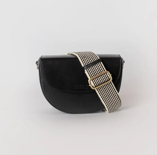 Ava Crossbody Saddle Bag - Two Straps - Black