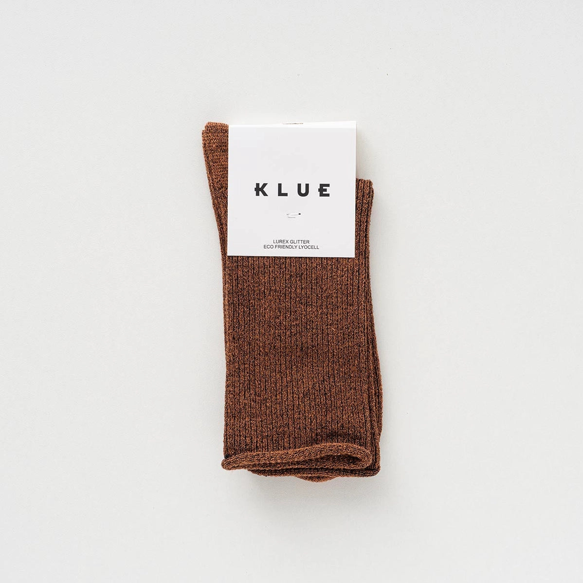 Glitter Lurex Socks in Eco-Friendly Lyocell - Camel Brown