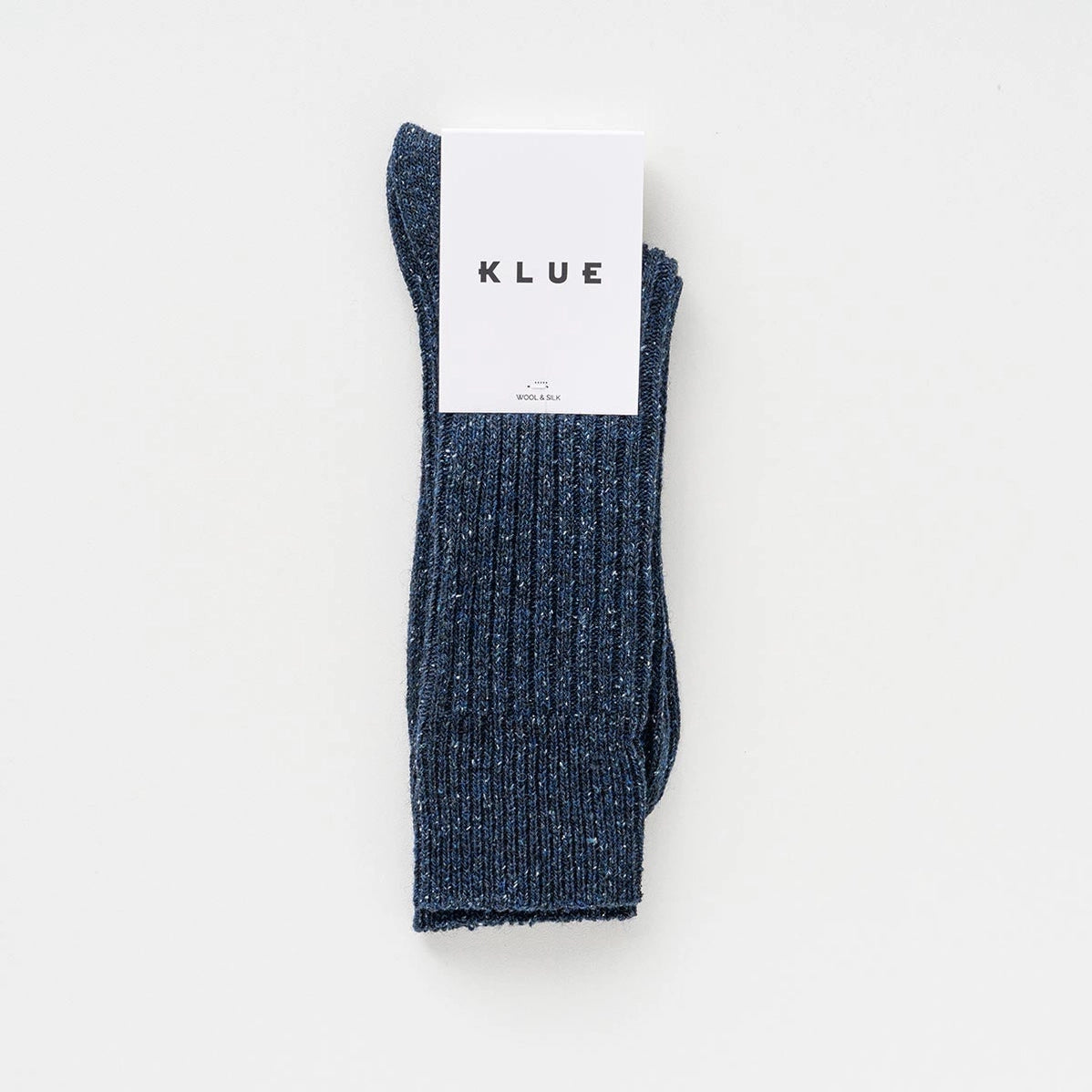 Silk & Wool Dust Star Socks - Navy