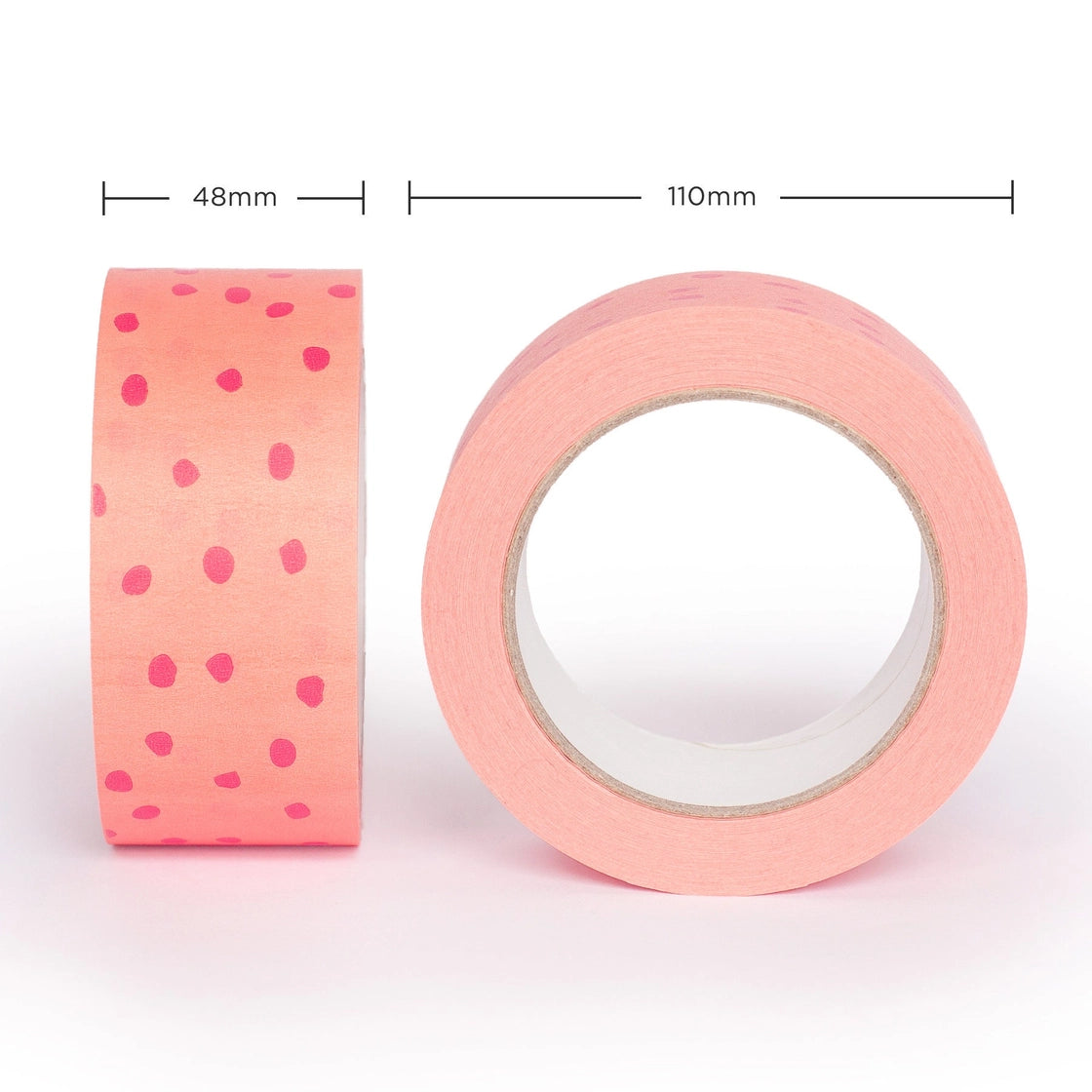 Packaging Tape - Peach Tape with Pink Polka Dots