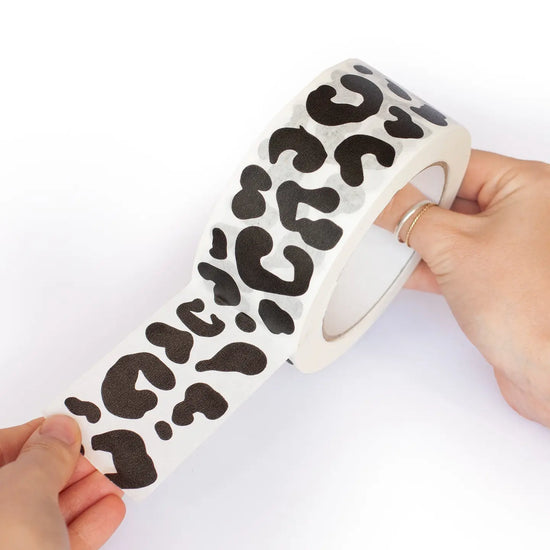 White Packing Tape - Leopard Print