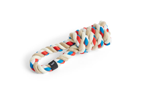 HAY DOGS Rope Toy - Red, Turquoise & Off-White
