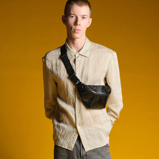 METALLIC Black Bumbag