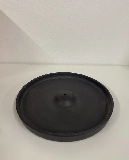 Ceramic Incense Plate - Graphite Black