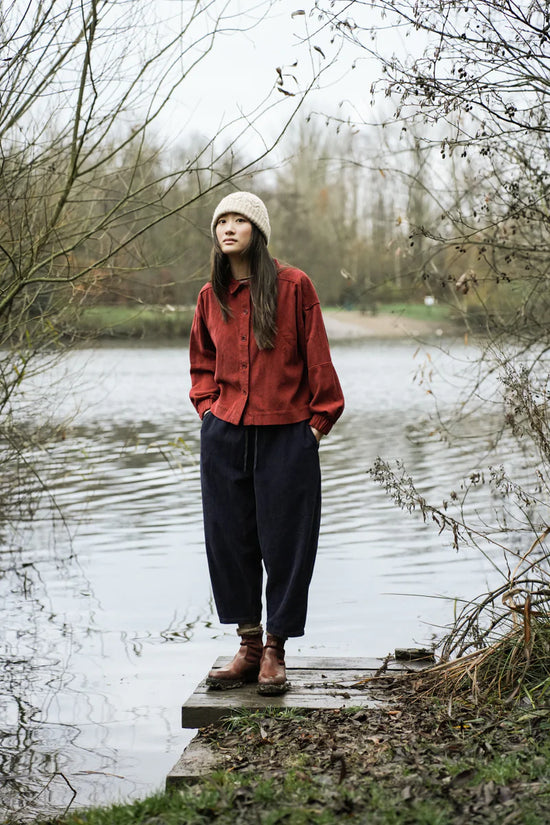 Cedar Organic Cotton Corduroy Trousers - Night Sky Navy