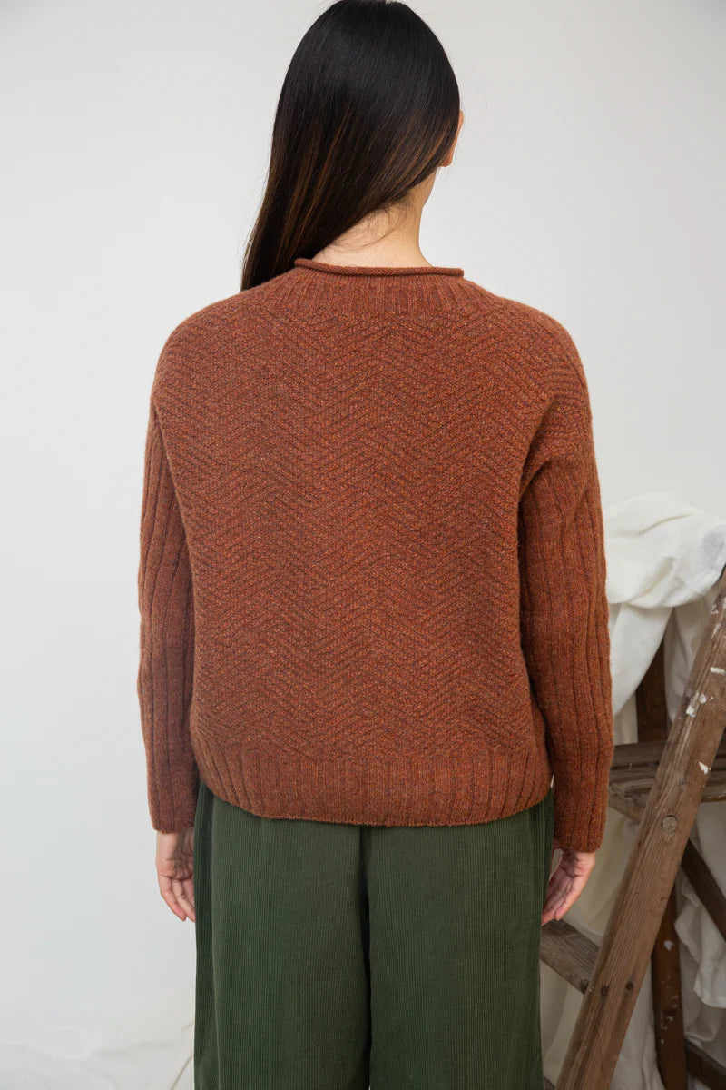 Shika Lambswool Knitted Jumper - Rust Marl