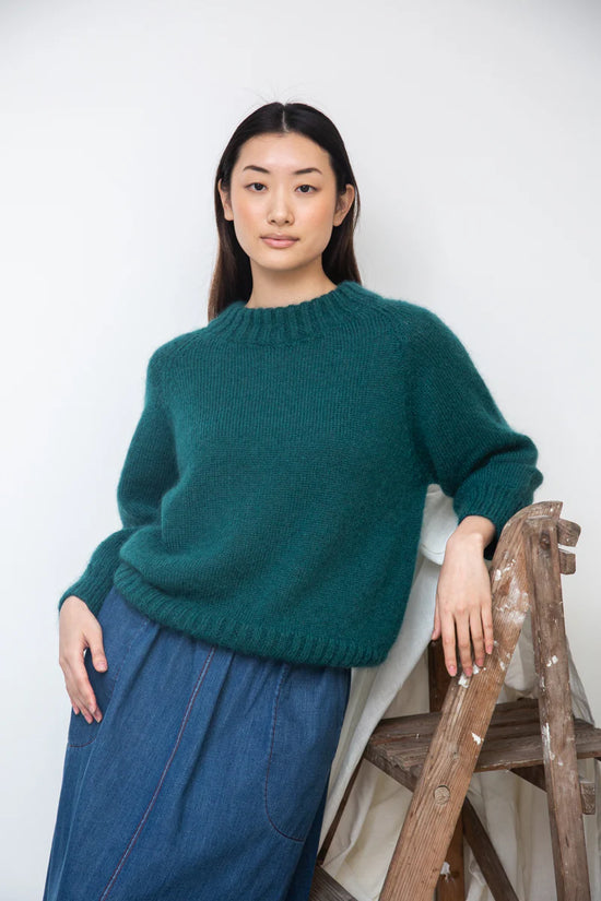 Solstice Mohair Knitted Jumper - Pine