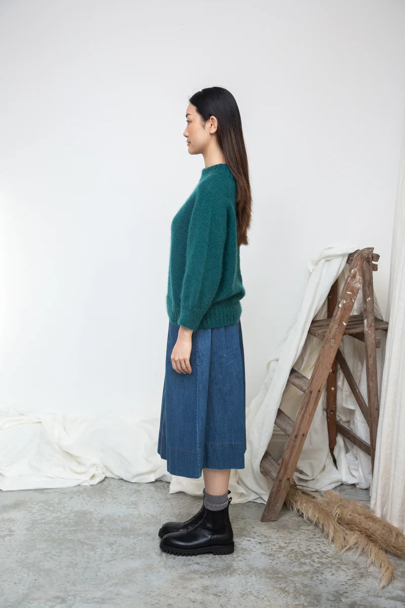 Solstice Mohair Knitted Jumper - Pine