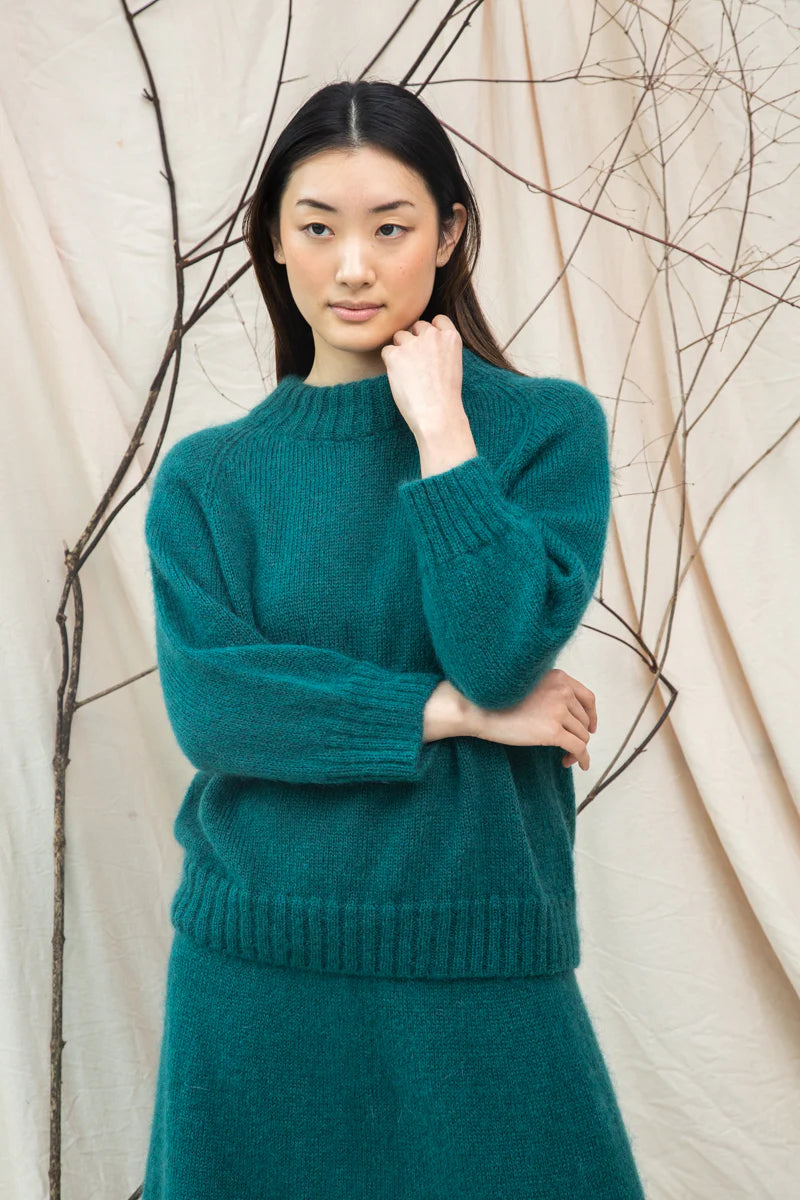 Solstice Mohair Knitted Jumper - Pine