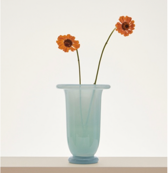 EMPIRE VASE-MEDIUM - ICE BLUE WITH LIGHT BLUE BASE