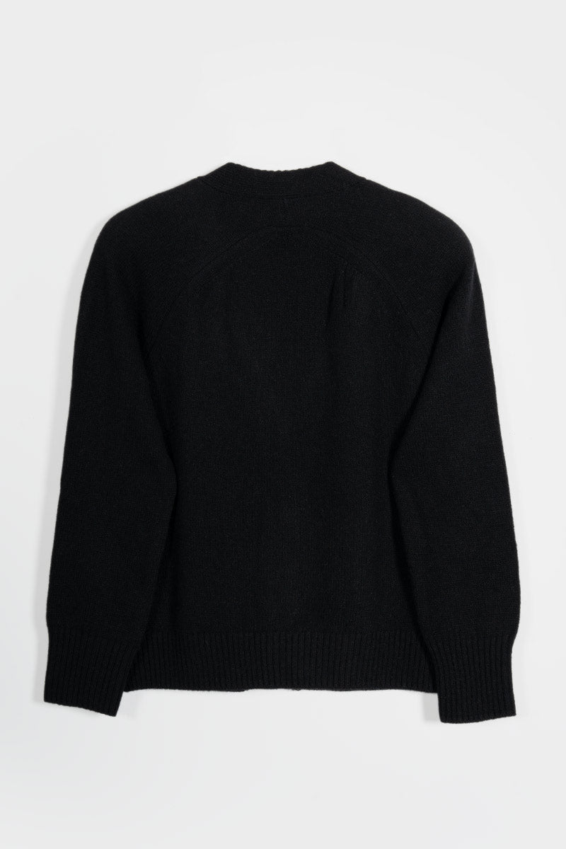 TOSCA - Women's Button Up Recycled Cashmere Cardigan - Black Ardesia