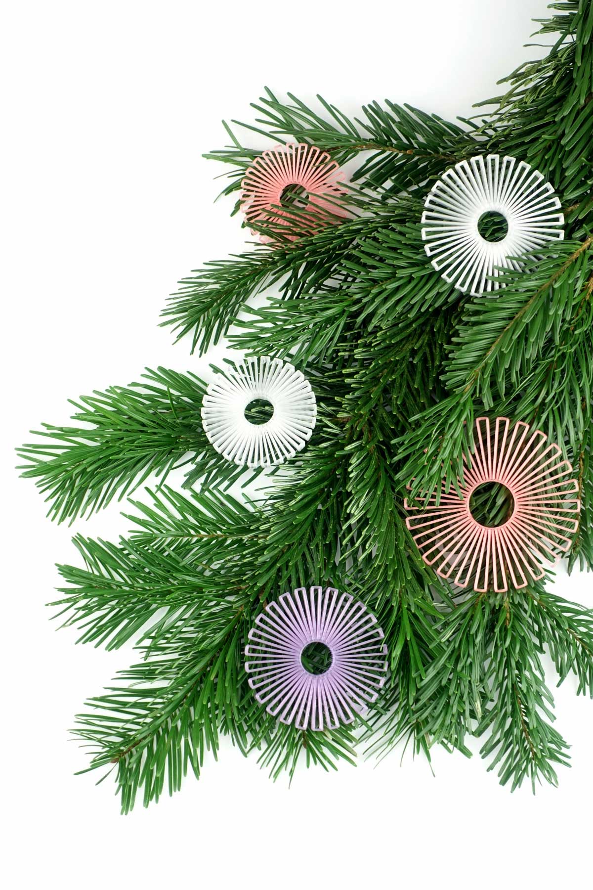 Ornaments - Decorative Hangers - Grapefruit Pink, Lavender Violet & Snow White