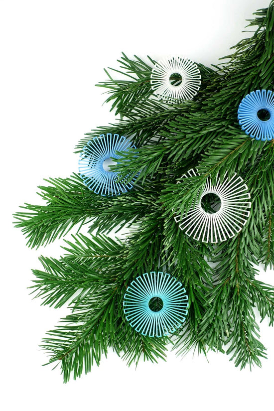 Ornaments - Decorative Hangers - Steel Blue, Snow White & Turquoise