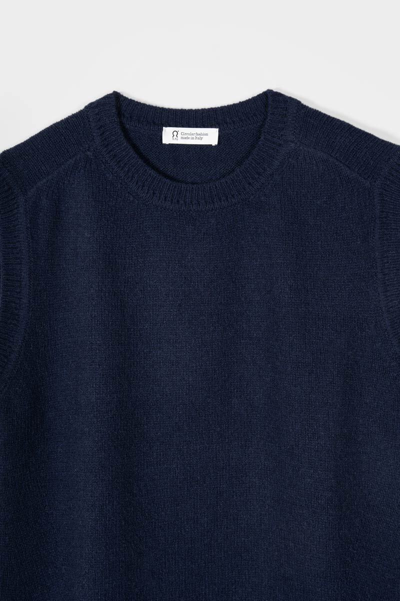 ANGELA - Recycled Cashmere Sweater Vest - Blue Mora