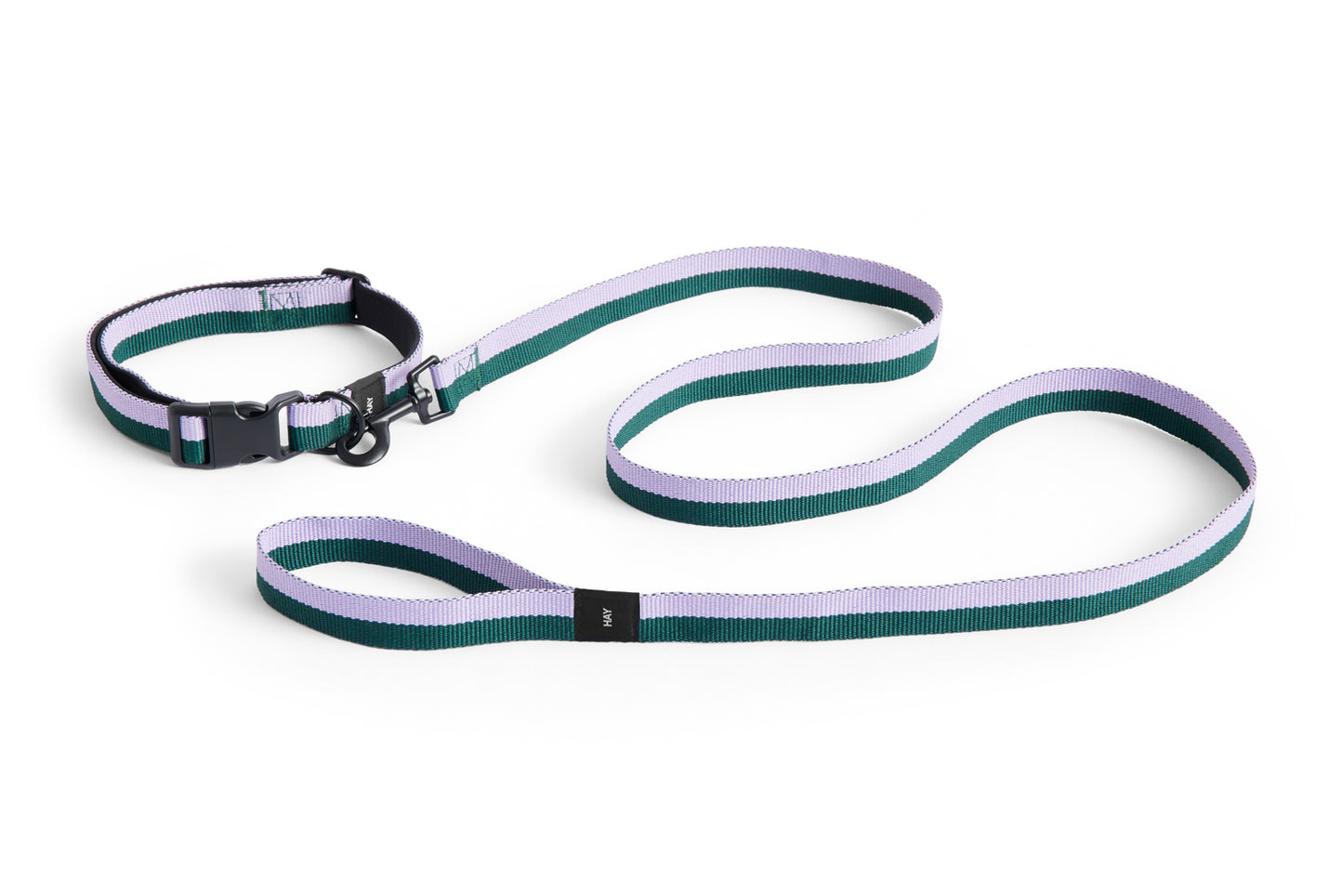 HAY DOGS Collar Flat - M/L - Lavender & Green