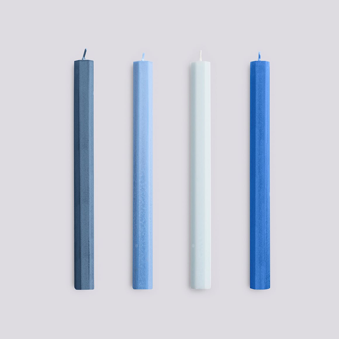 HEXAGON CANDLE - BLUES - SET OF 4