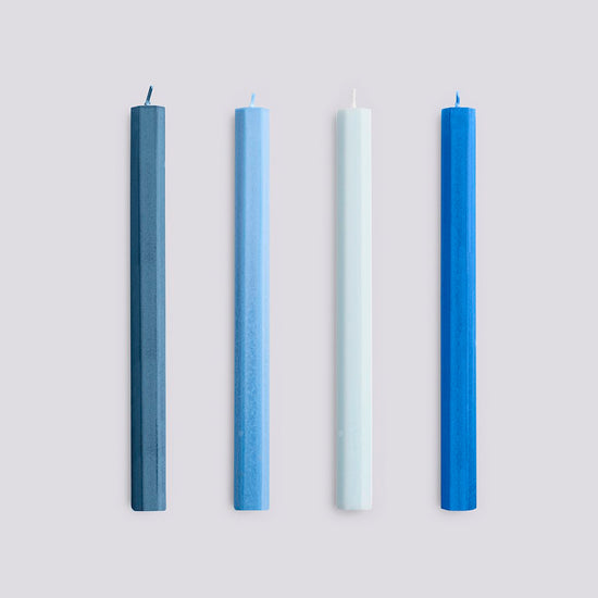 HEXAGON CANDLE - BLUES - SET OF 4
