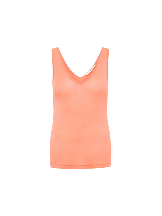 Top made from TENCEL™ with V-neck - Light Coral
