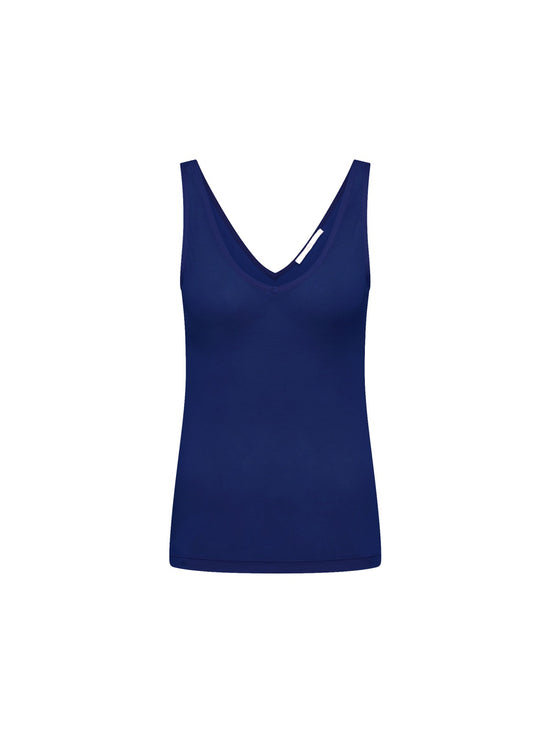 Top made from TENCEL™ with V-neck - Night Blue