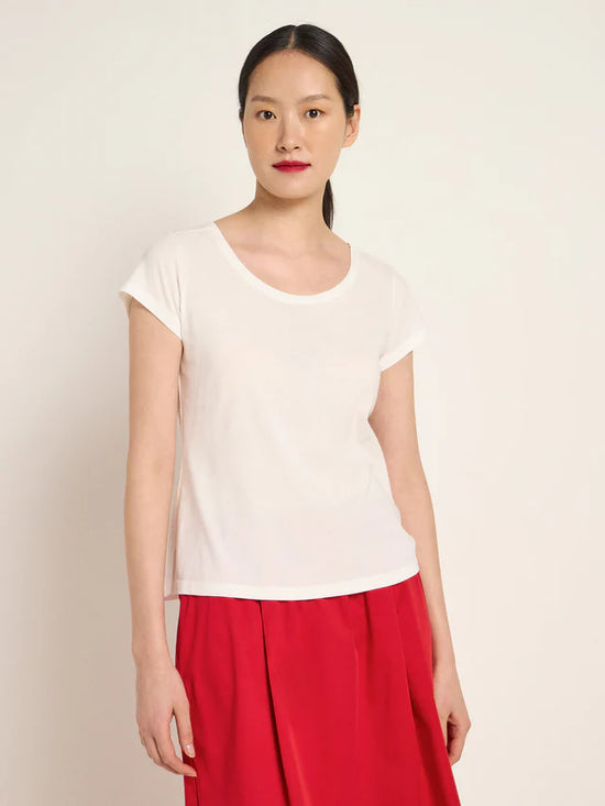 SHORT SLEEVED SHIRT (GOTS) made of organic cotton - Off White