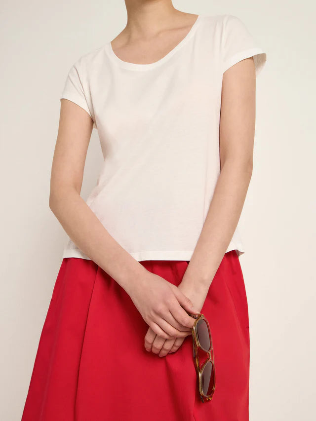 SHORT SLEEVED SHIRT (GOTS) made of organic cotton - Off White