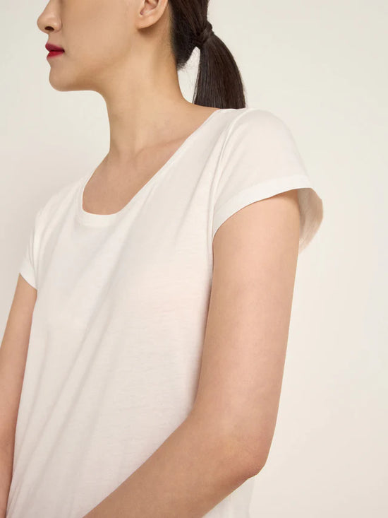 SHORT SLEEVED SHIRT (GOTS) made of organic cotton - Off White