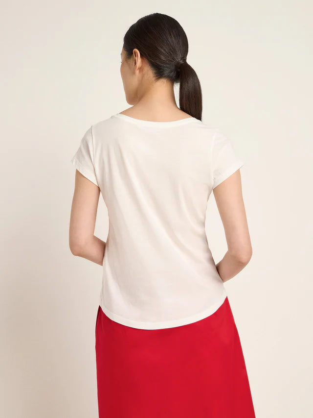 SHORT SLEEVED SHIRT (GOTS) made of organic cotton - Off White