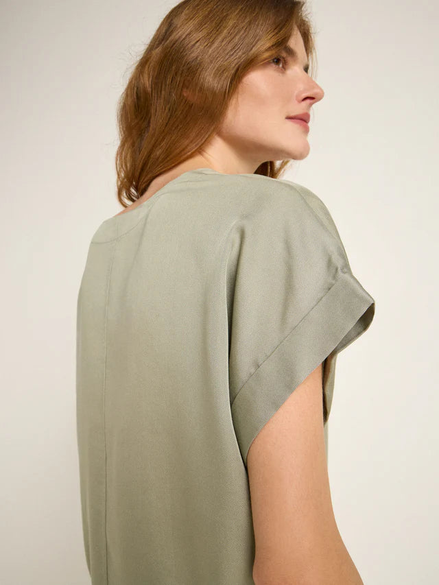BLOUSE SHIRT made of Tencel™ Lyocell - Aqua Grey