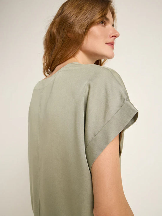 BLOUSE SHIRT made of Tencel™ Lyocell - Aqua Grey