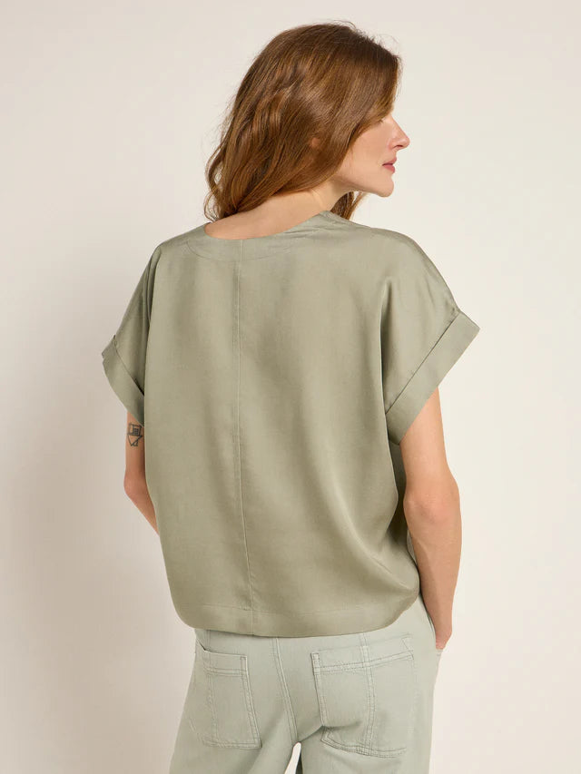 BLOUSE SHIRT made of Tencel™ Lyocell - Aqua Grey