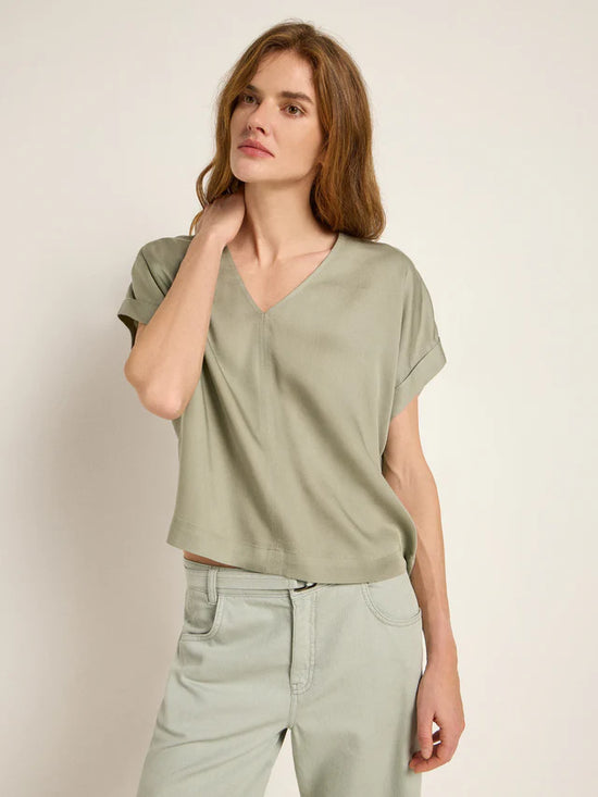 BLOUSE SHIRT made of Tencel™ Lyocell - Aqua Grey