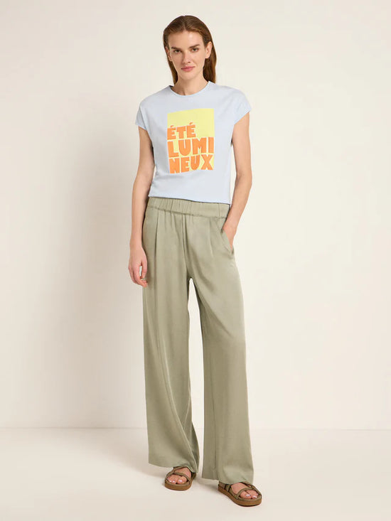 Wide-leg pants made from Tencel™ Lyocell - Aqua Grey
