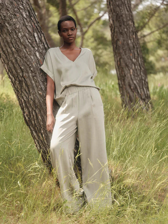 Wide-leg pants made from Tencel™ Lyocell Aqua Grey – AHOI AHOI store