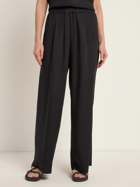Wide-leg pants made from Tencel™ Lyocell - Black