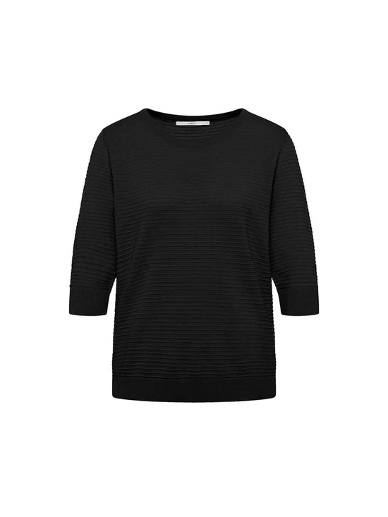 HALF SLEEVE SWEATER (GOTS) made of organic cotton - Black