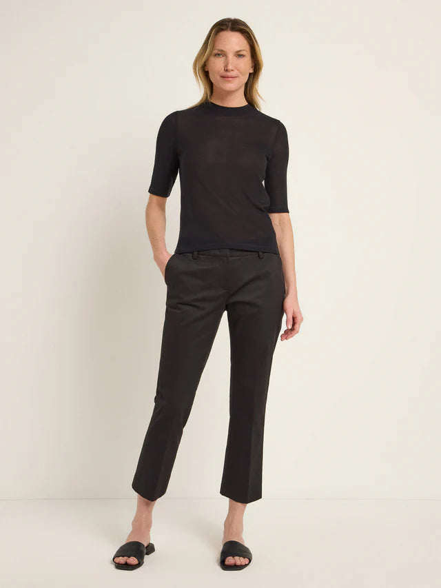 TENCEL™ Lyocell stand-up collar shirt - Black