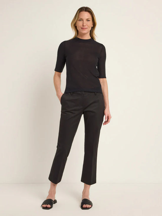 TENCEL™ Lyocell stand-up collar shirt - Black