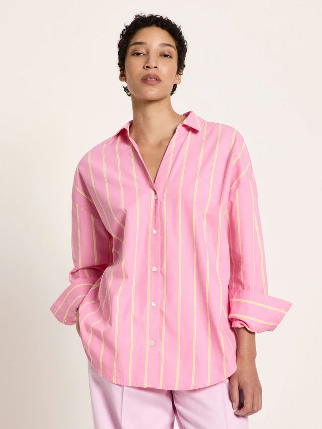 Striped Shirt (GOTS) - Bright Orchid/Sun