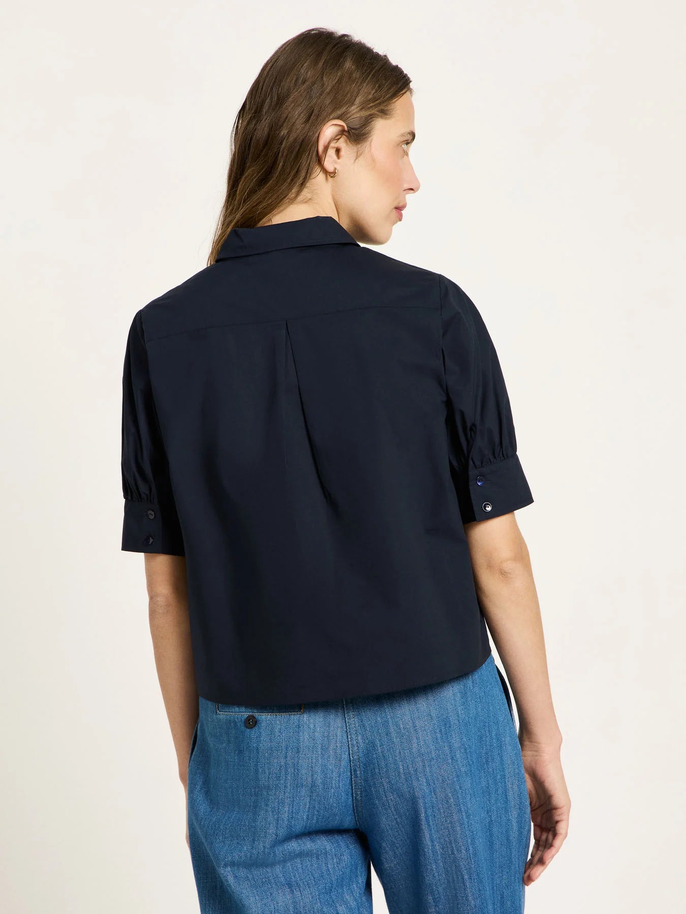 Blouse with puff sleeves GOTS - Onyx