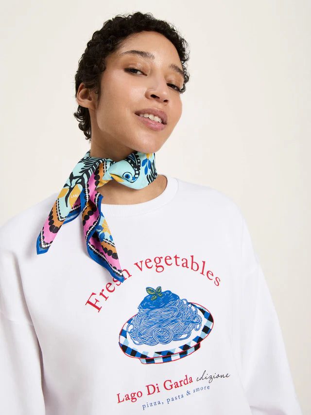 Tuch GOTS aus Bio-Baumwolle - Print Paisley Mint