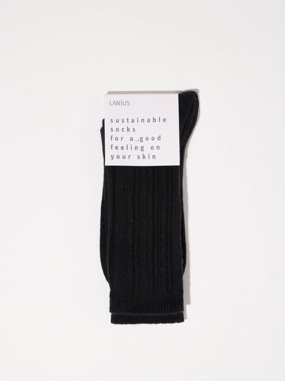 Rib Knit Wool Socks GOTS - Midnight Melange