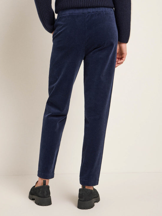 CORDUROY TROUSERS WITH ELASTIC WAISTBAND (GOTS) - Midnight