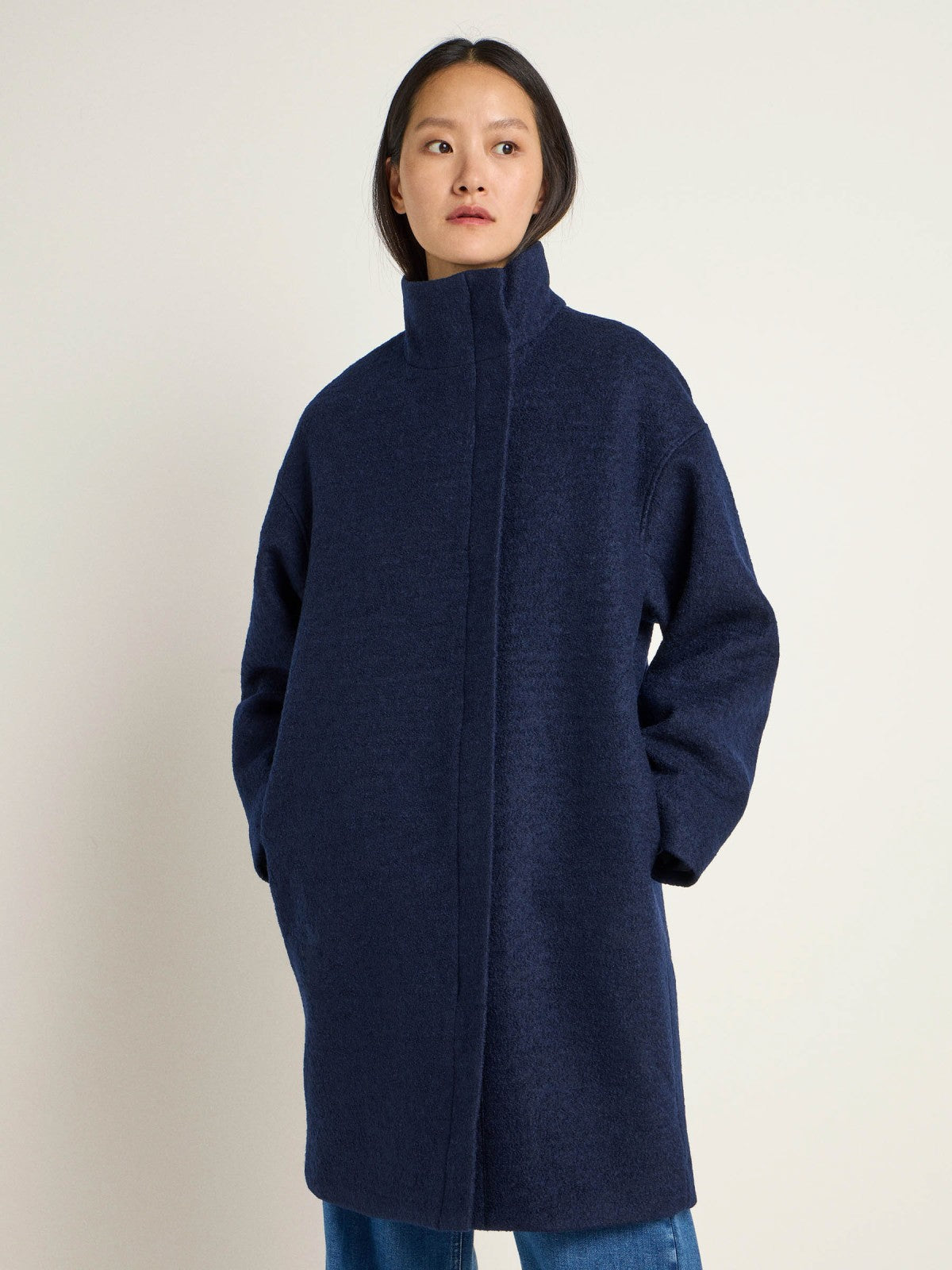 OVERSIZED WOOL COAT (GOTS) - Midnight