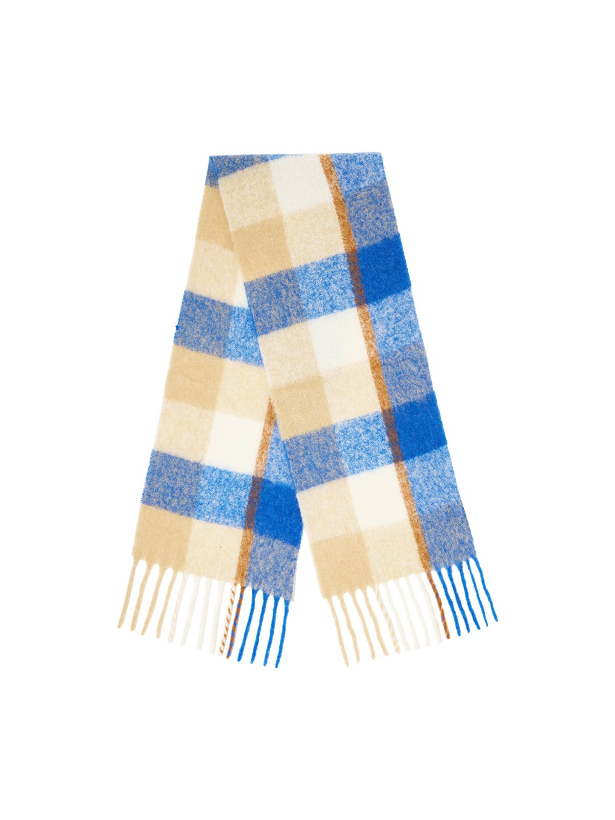 WINTER CHECKED SCARF - Electric Blue