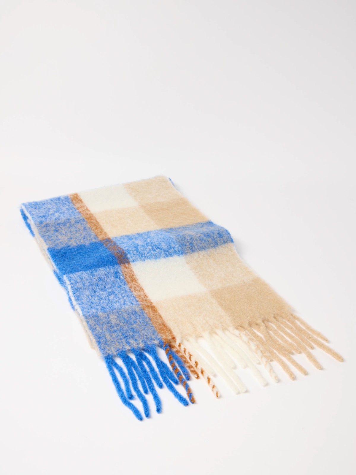 WINTER CHECKED SCARF - Electric Blue