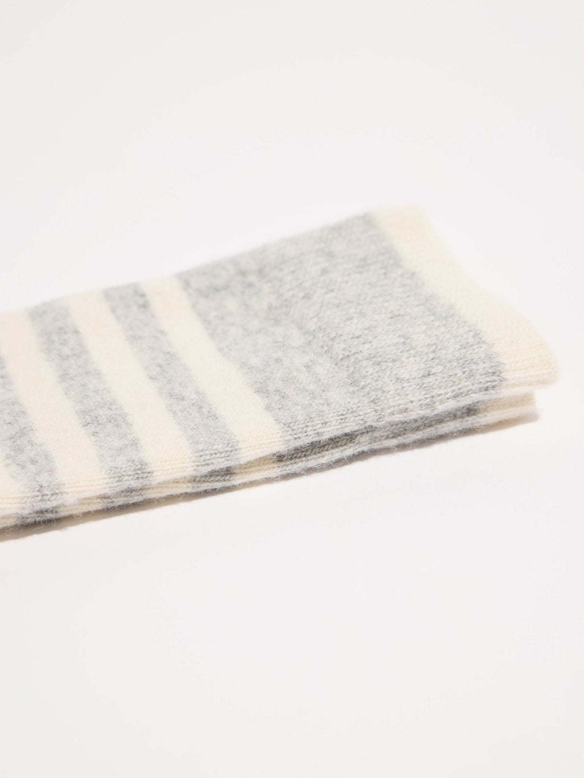 Wool Socks with Stripes (GOTS) - Gray Melange