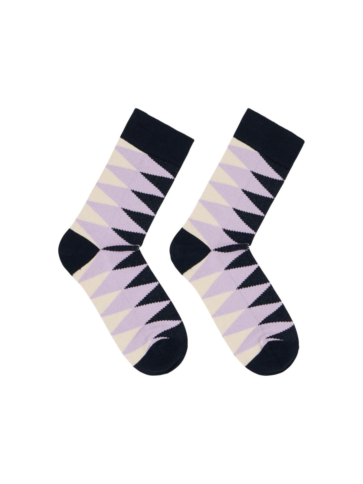 SOCKS WITH DIAMONDS (GOTS) - Light Lilac & Midnight