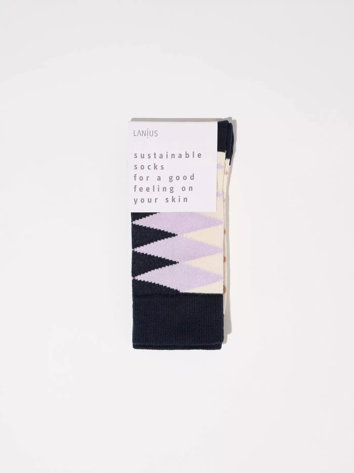 SOCKS WITH DIAMONDS (GOTS) - Light Lilac & Midnight