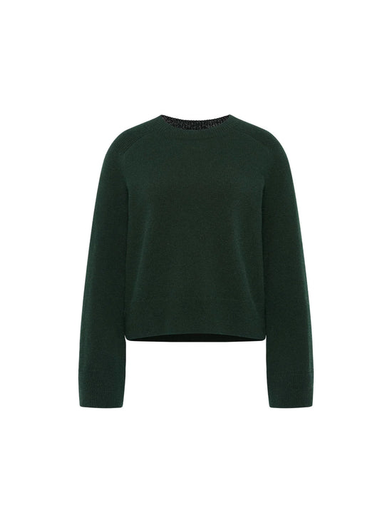 CROPPED PULLOVER GOTS - FOREST MELANGE
