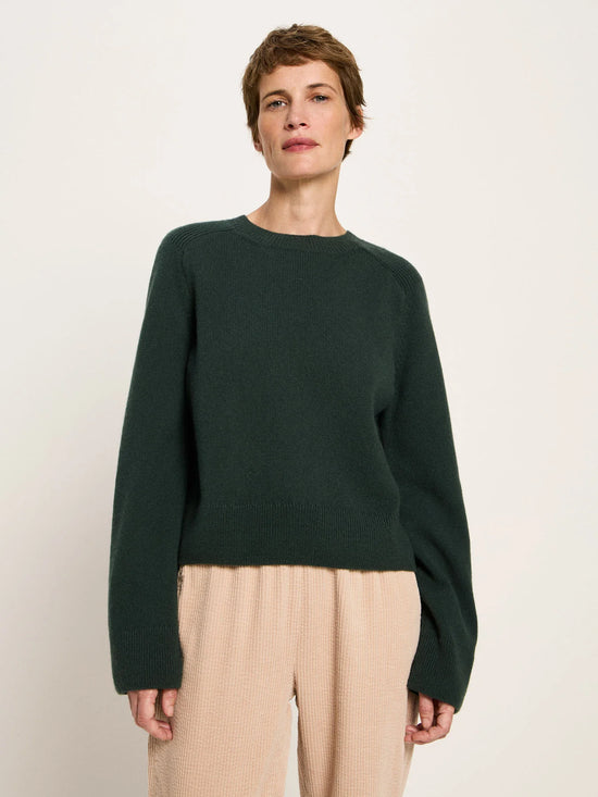 CROPPED PULLOVER GOTS - FOREST MELANGE